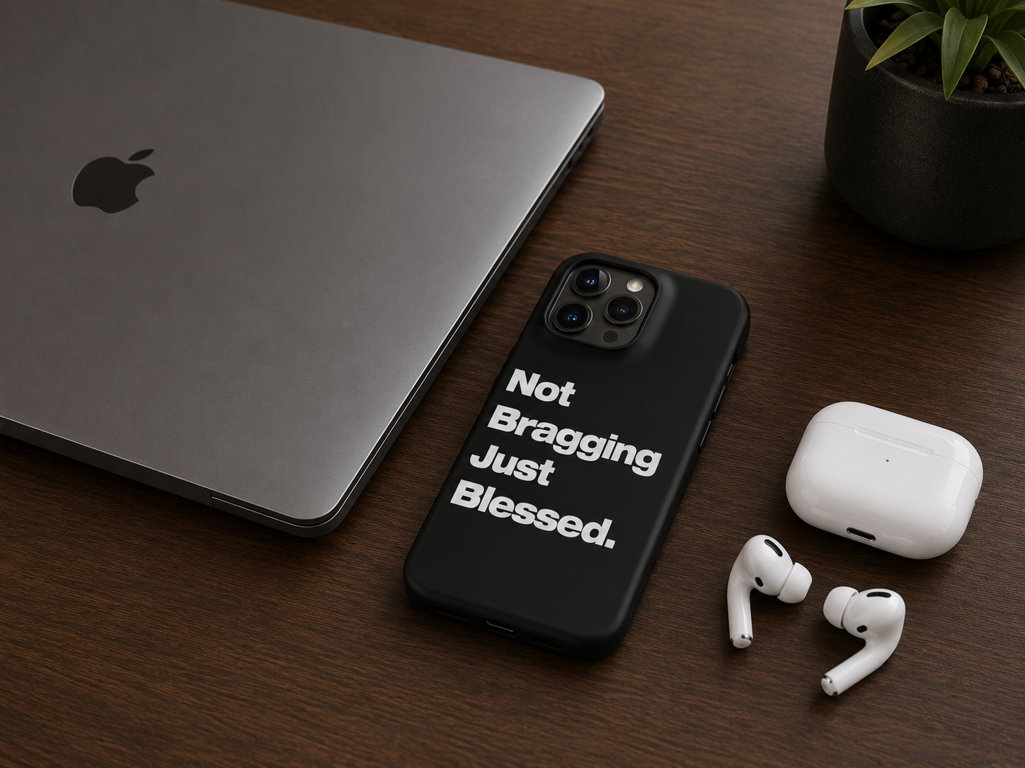 Not Bragging Just Blessed. Snap Case for iPhone® (Black)